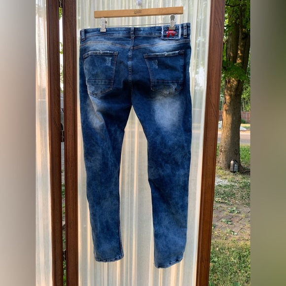 XWay Sernes Clown Car Men’s Skinny Jeans W36 Mod 6086 Patches Frayed Graffiti 29 - Picture 2 of 6